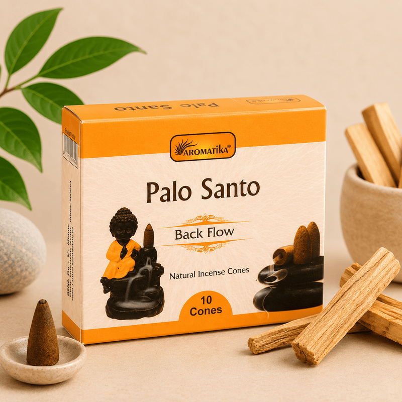 Backflow Aromatika Dhoop Incense Cones - Palo Santo - I Heart CrystalsBackflow Aromatika Dhoop Incense Cones - Palo Santo