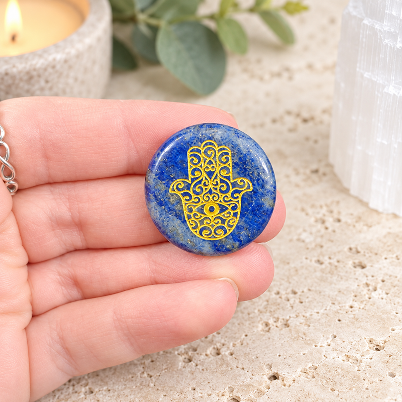 Gemstone Hamsa Coin