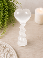 15cm Selenite Spiral with Heart