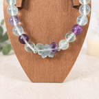 8mm Fluorite Butterfly Charm Gemstone Bracelet