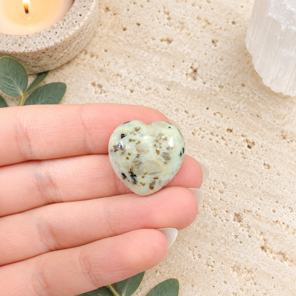 Kiwi Jasper 2cm Gemstone Heart