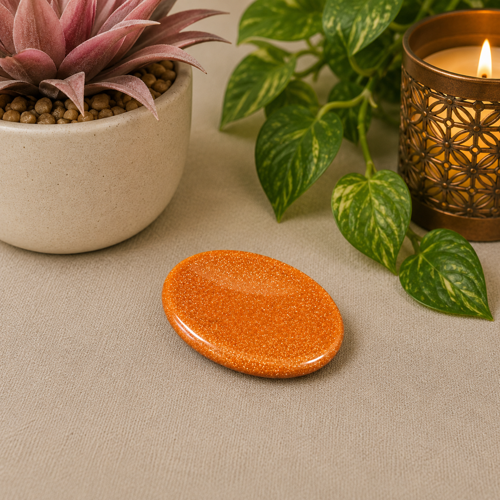 Goldstone Oval Shape Worry Stone (Thumb Stone)