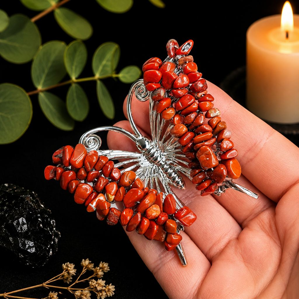 Gemstone Butterfly - Red Jasper
