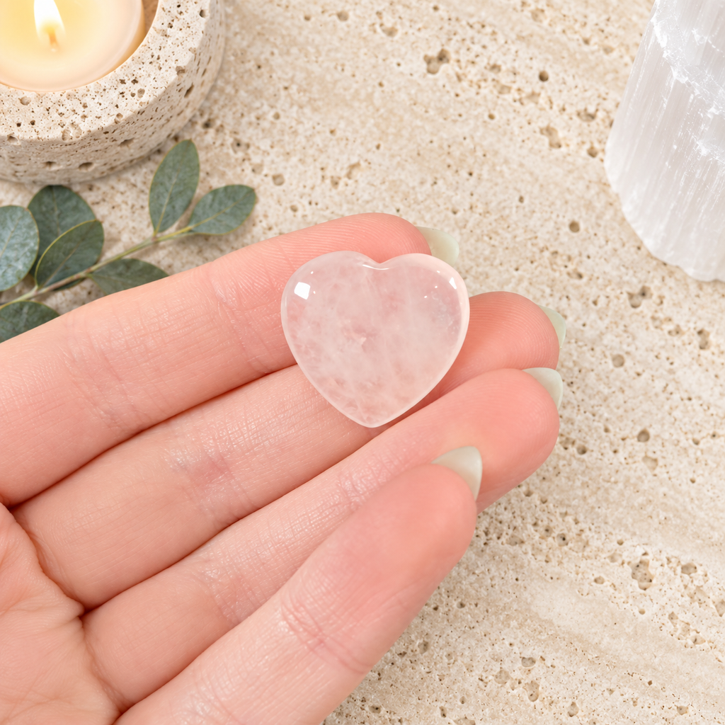 Rose Quartz 2cm Gemstone Heart