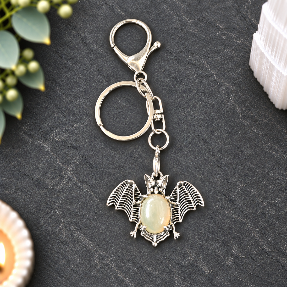 Agate Bat Keyring