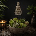 10cm Meditating Buddha on Lotus Garden Stake