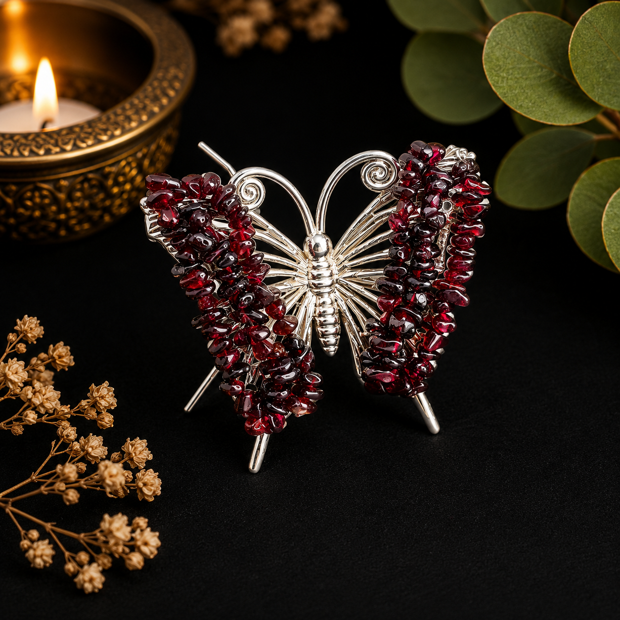 Gemstone Butterfly - Garnet
