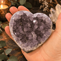 411g Amethyst Cluster Heart with Polished Sides