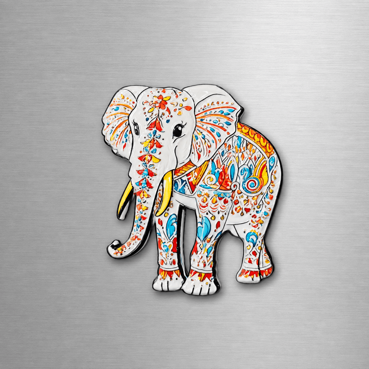 Elephant 8.5cm Ceramic Magnet Style 5