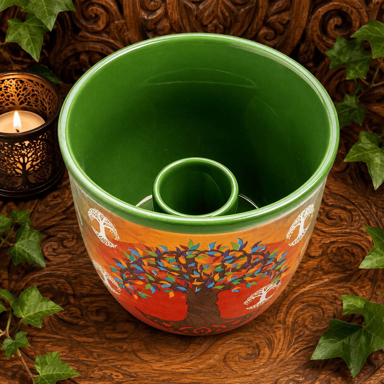 Tree of Life Ceramic Smudge Bowl