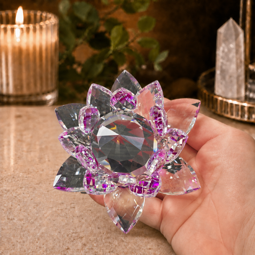 12cm Purple Glass Lotus