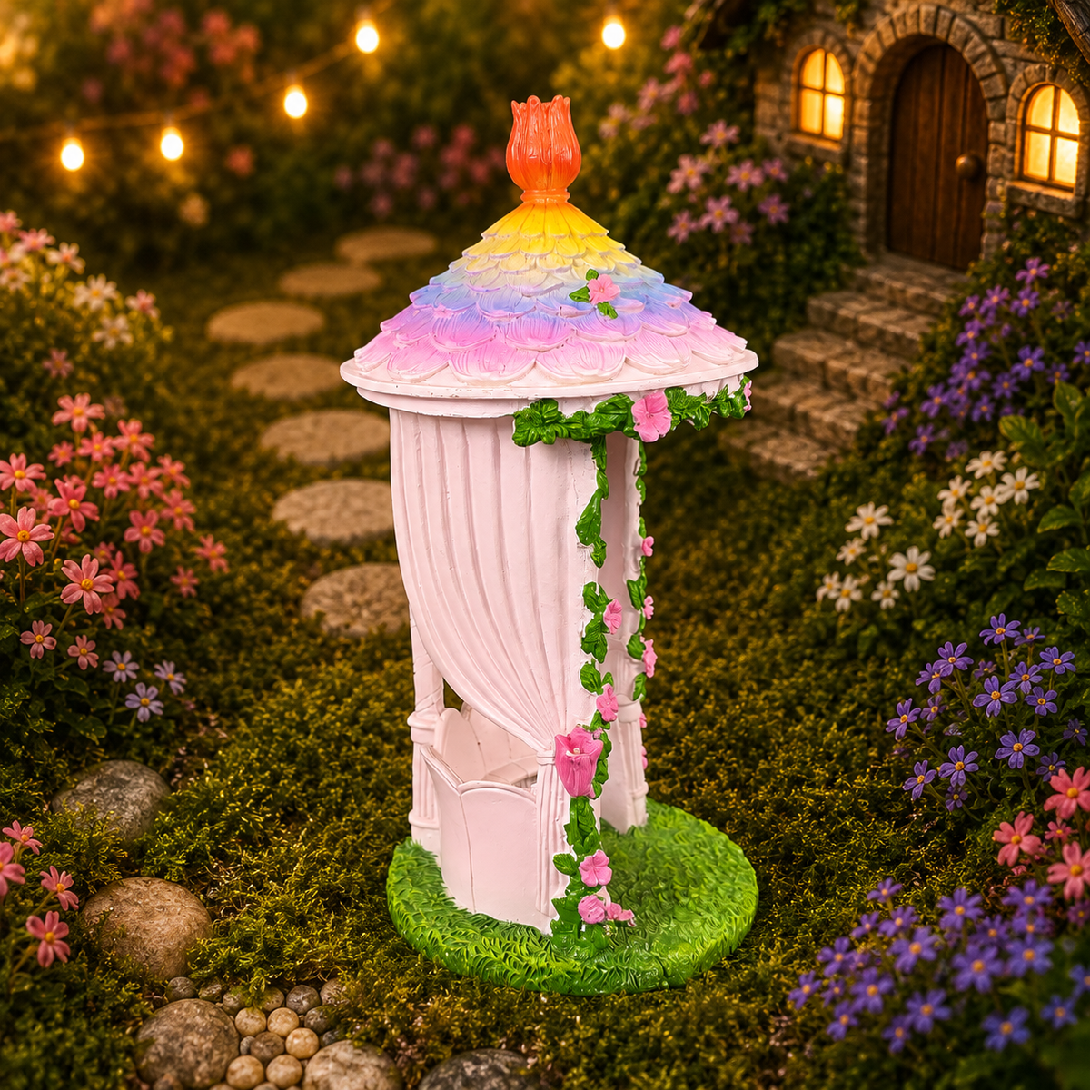 26cm Rainbow Top Fairy Garden Gazebo
