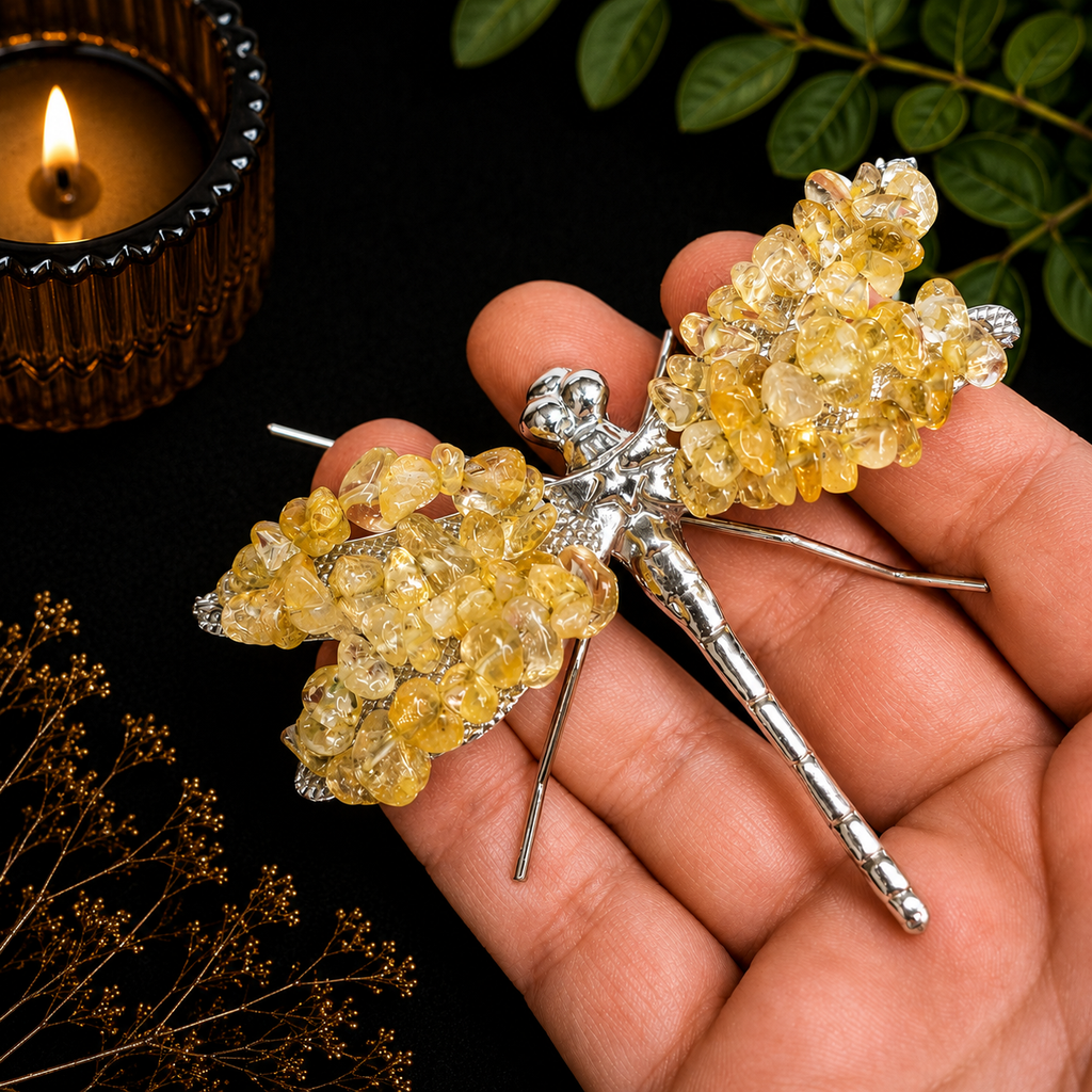 Gemstone Dragonfly - Citrine