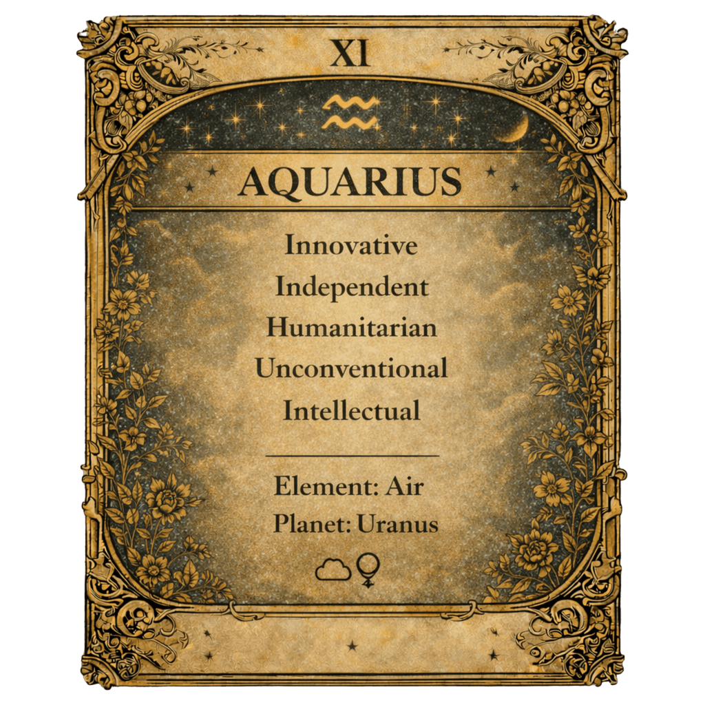 Aquarius Zodiac 4cm Magnet