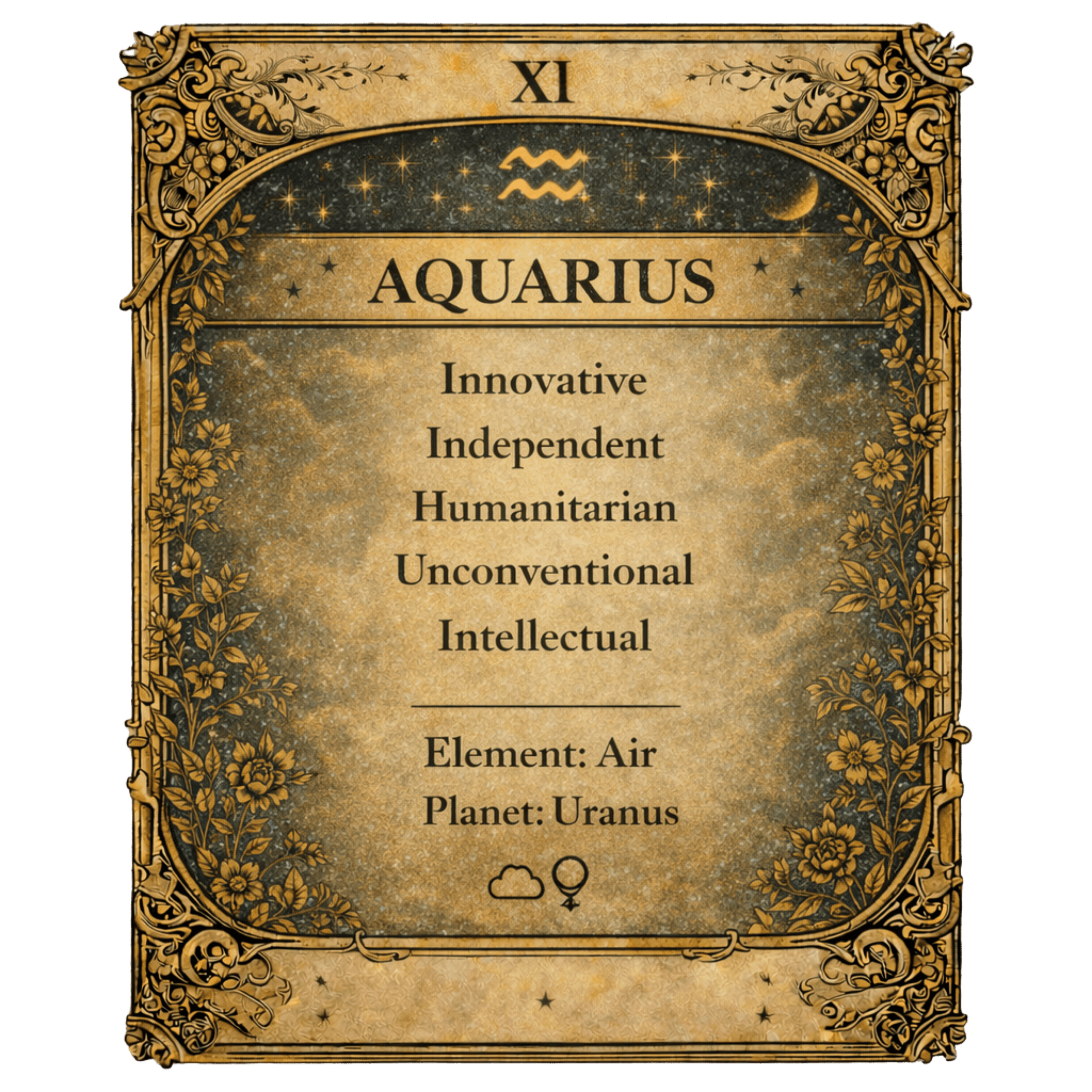 Aquarius Zodiac 4cm Magnet