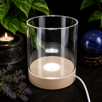 WHITE Light 10cm LED USB Sphere Stand with Glass Holder