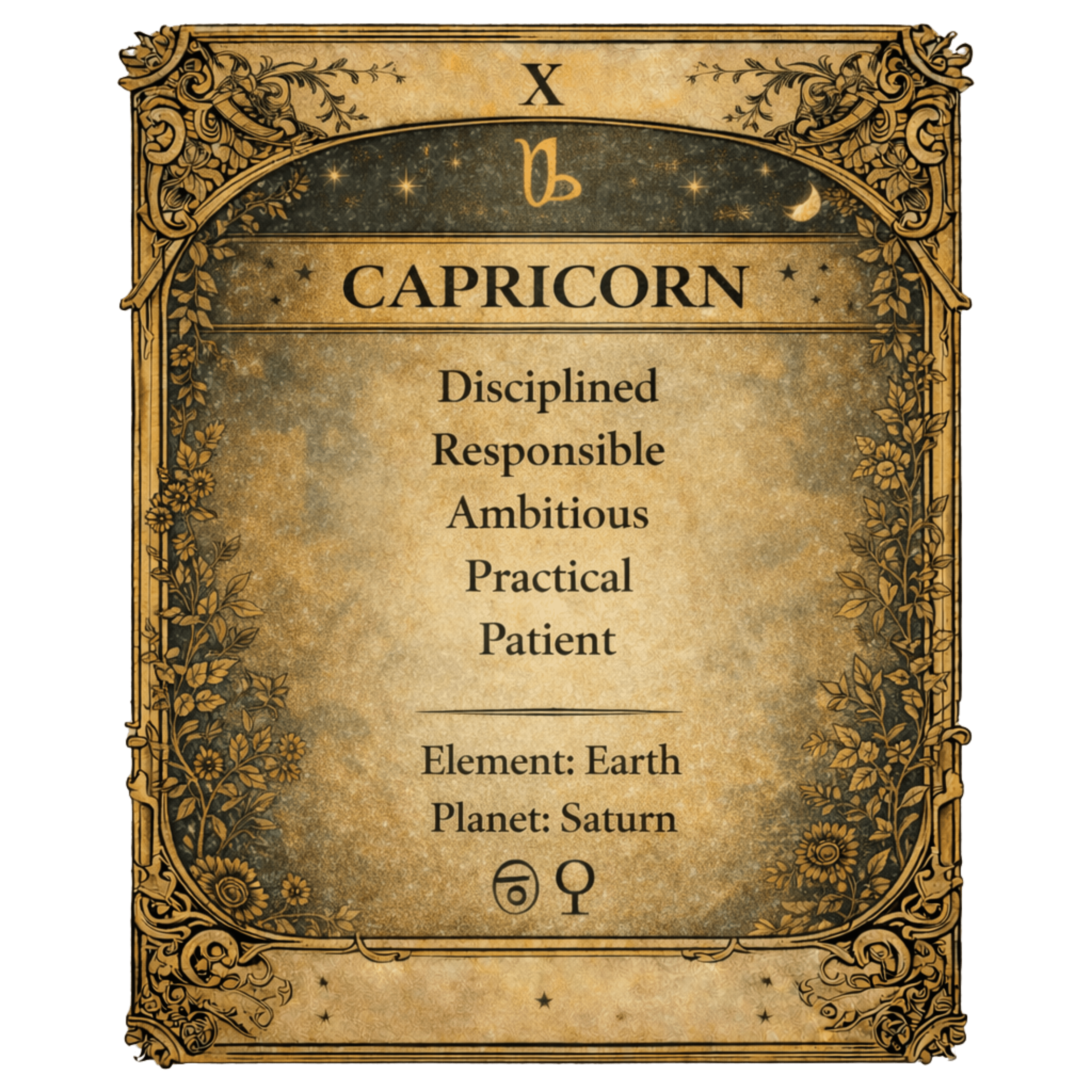 Capricorn Zodiac 4cm Magnet