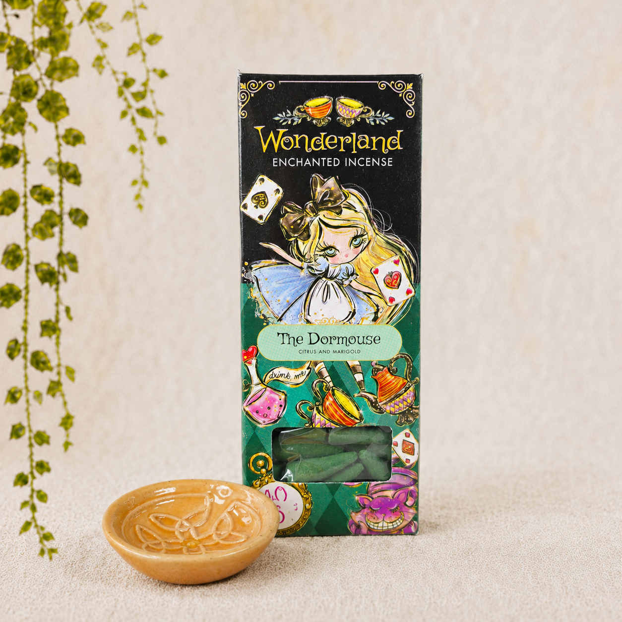 The Dormouse - Citrus & Marigold Wonderland Enchanted 40 Incense Cones & Ceramic Holder