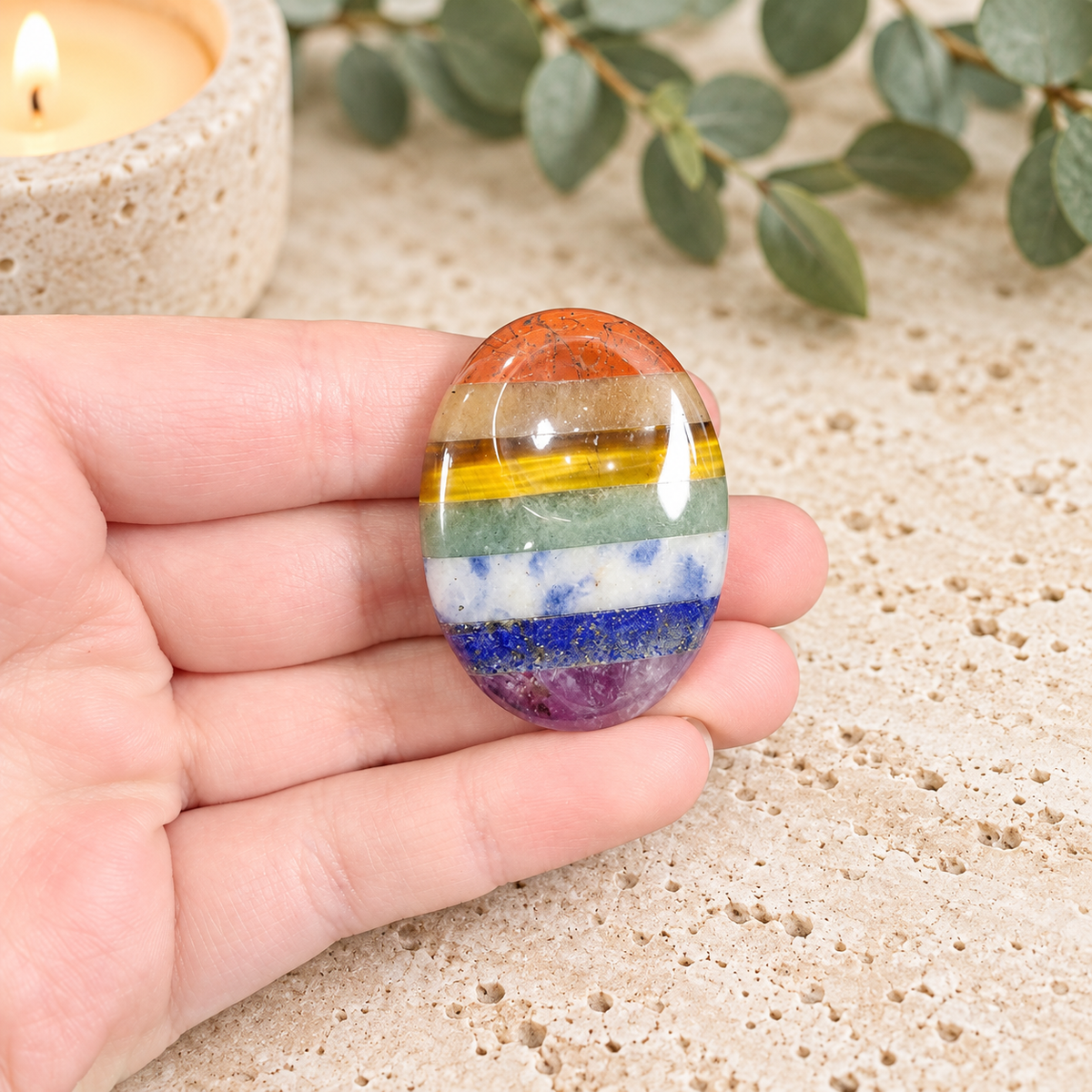 4cm Chakra Gemstone Thumb Stone