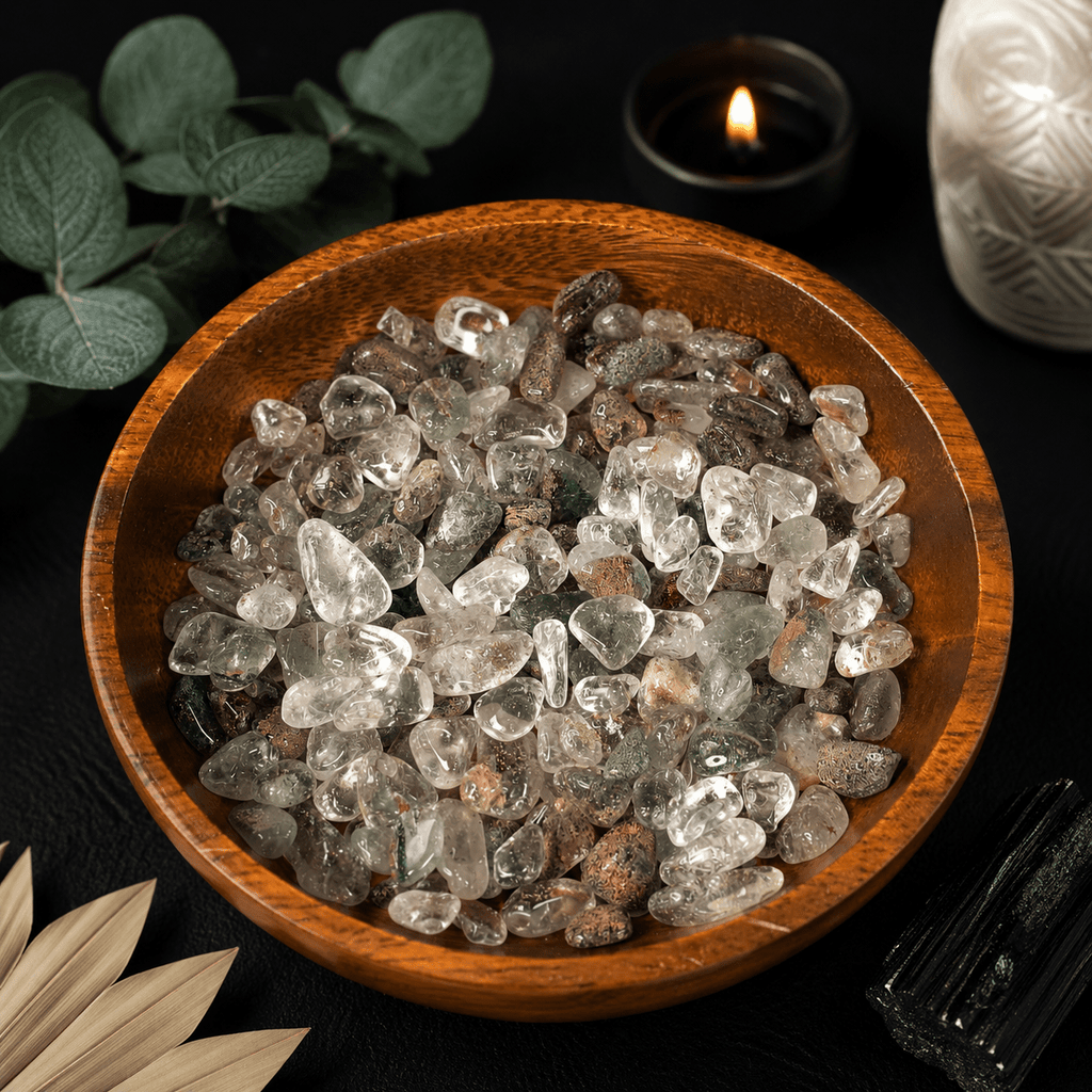 100g Green Phantom Quartz Gemstone Chips