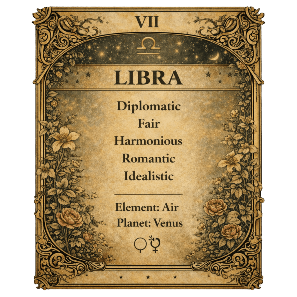 Libra Zodiac 4cm Magnet