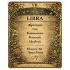 Libra Zodiac 4cm Magnet