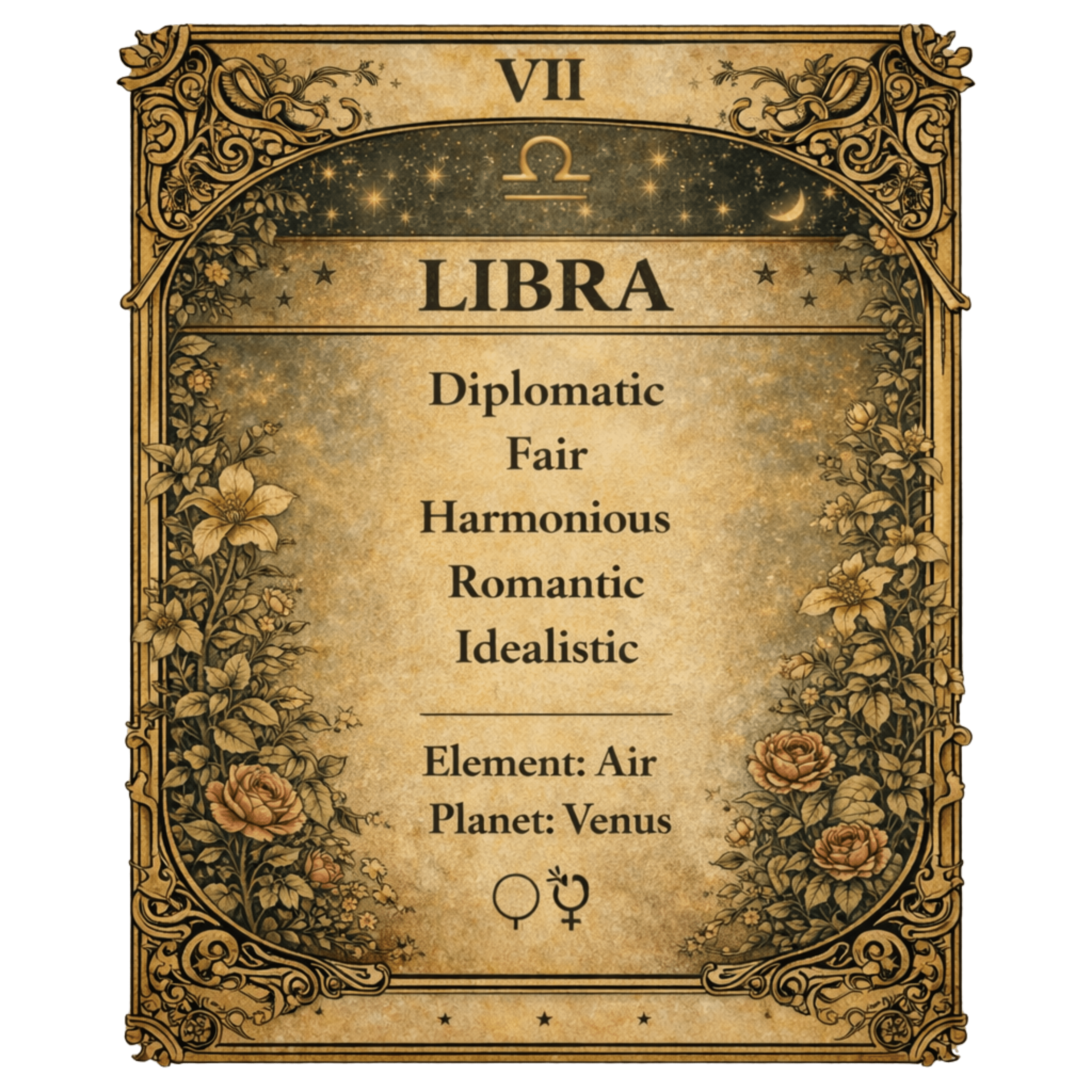 Libra Zodiac 4cm Magnet