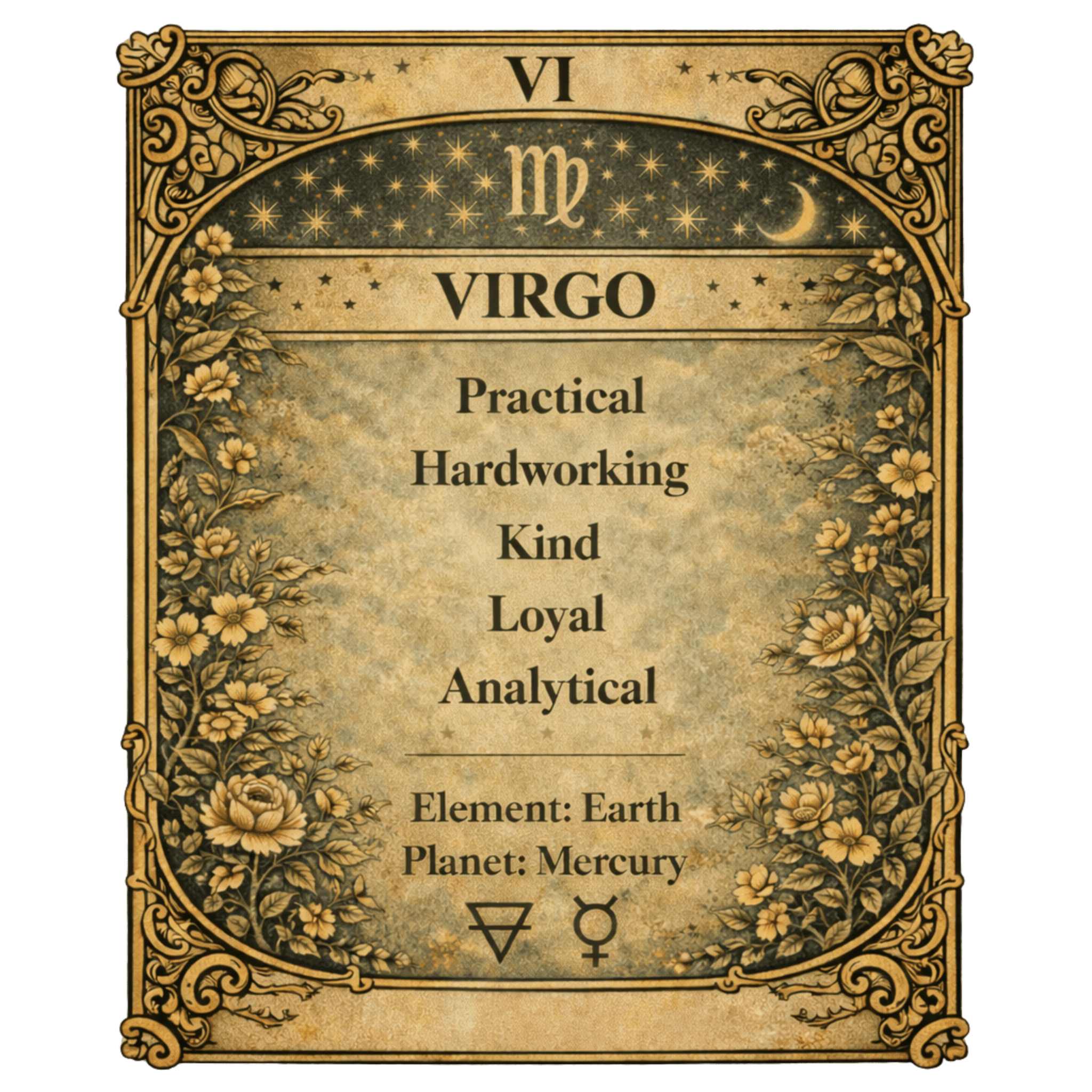 Virgo Zodiac 4cm Magnet