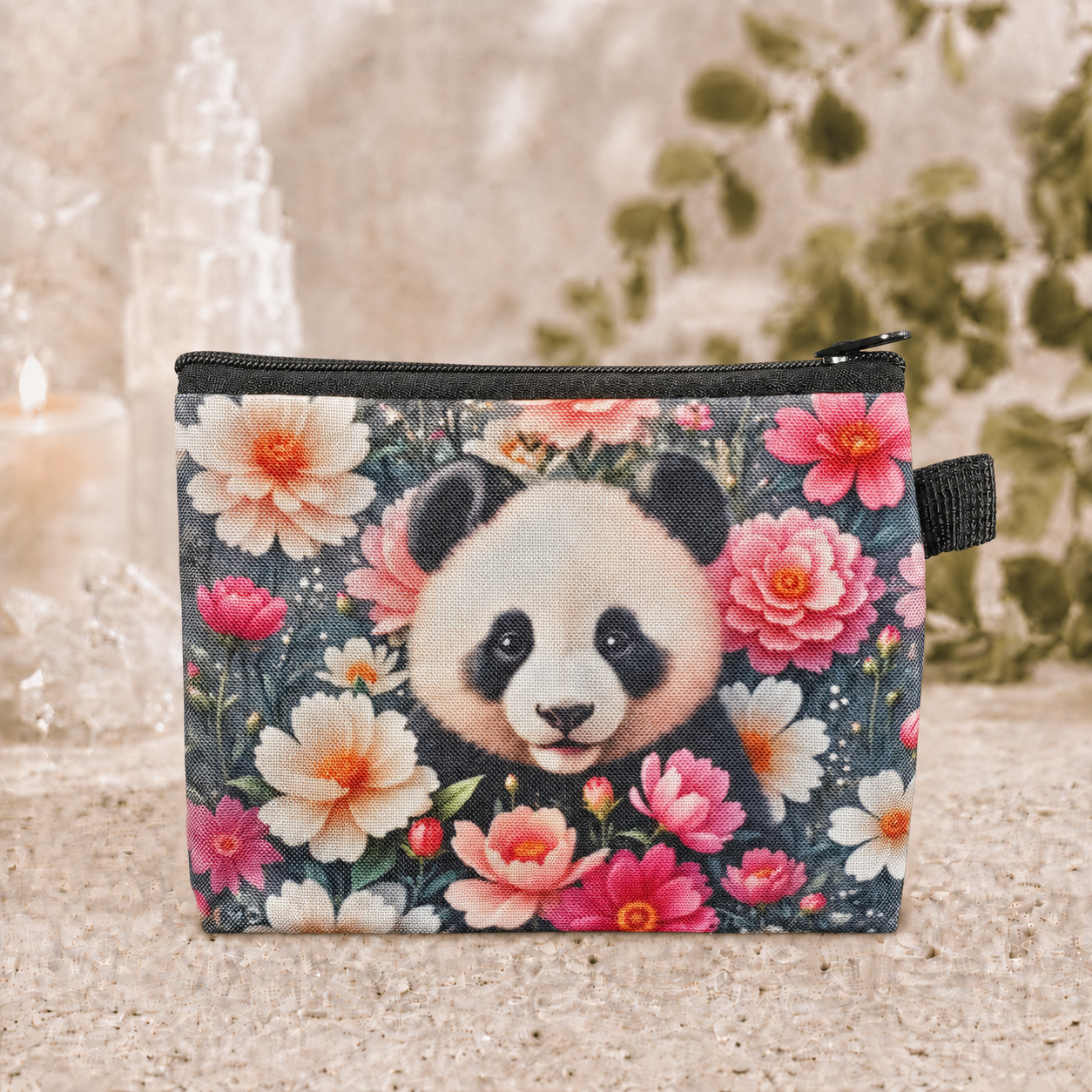 Floral Panda Coin Purse