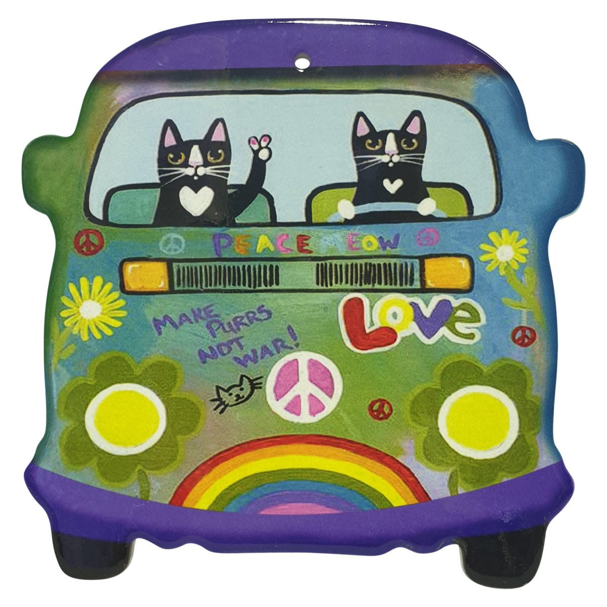 Cats in Kombi Ceramic Trivet