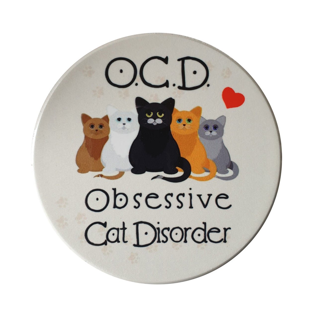 Set of 4 Obsessive Cat Disorder Ceramic Coasters