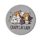 Set of 4 Grey Crazy Cat Lady Ceramic Coasters