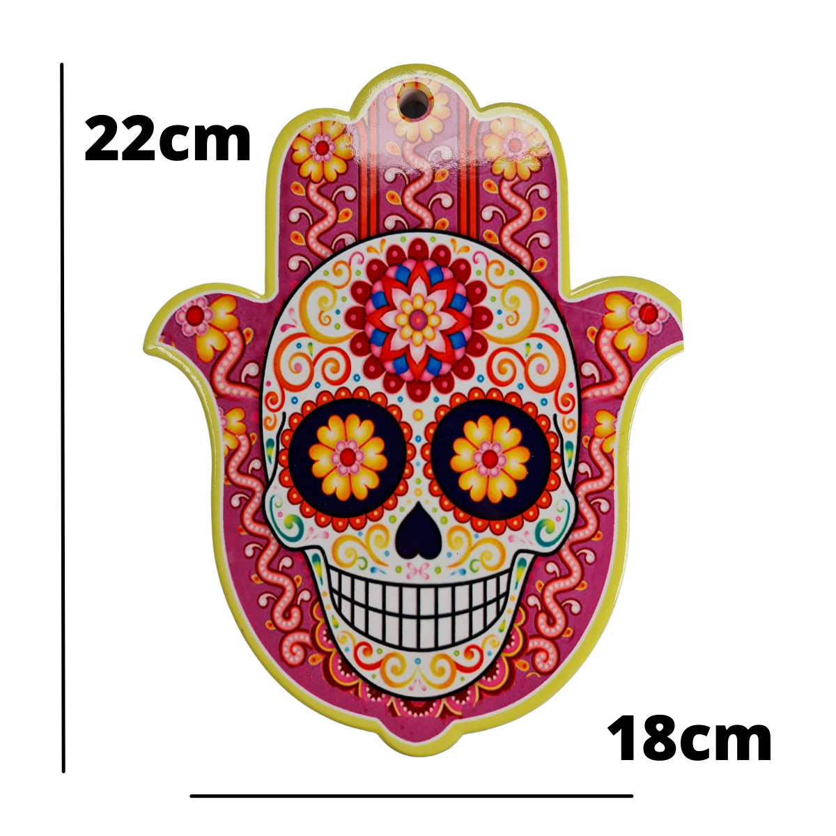 Pink Sugar Skull Standing  Ceramic Trivet