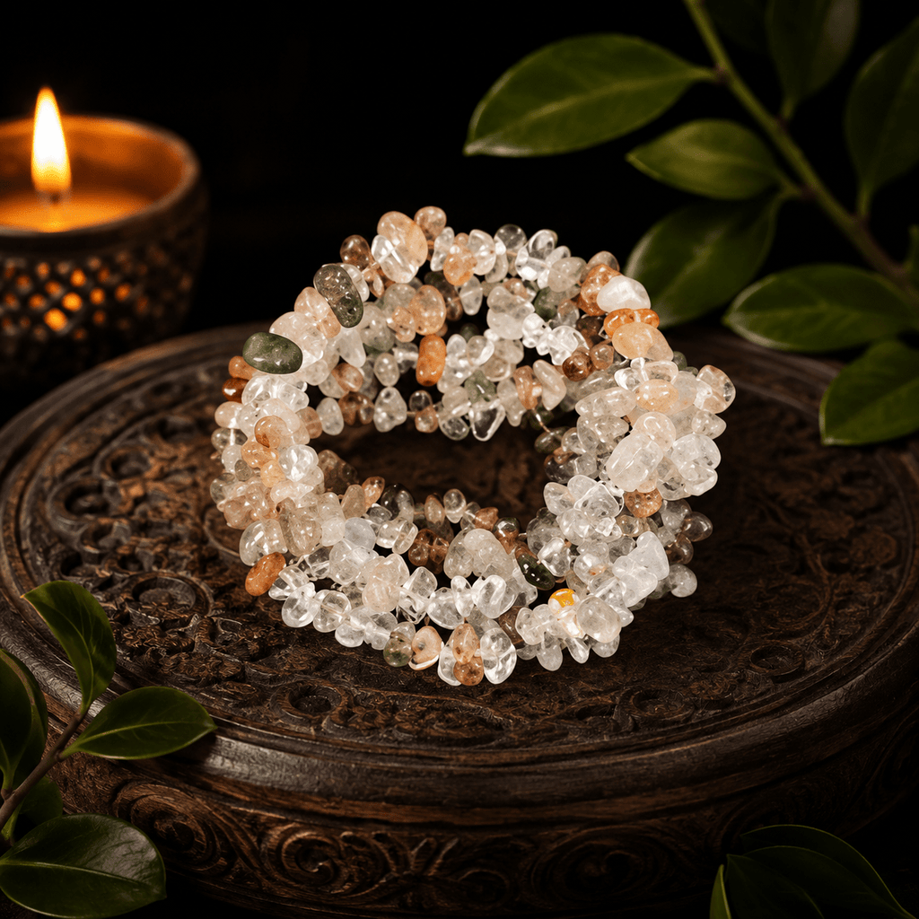 Garden Quartz Gemstone Chip Bracelet