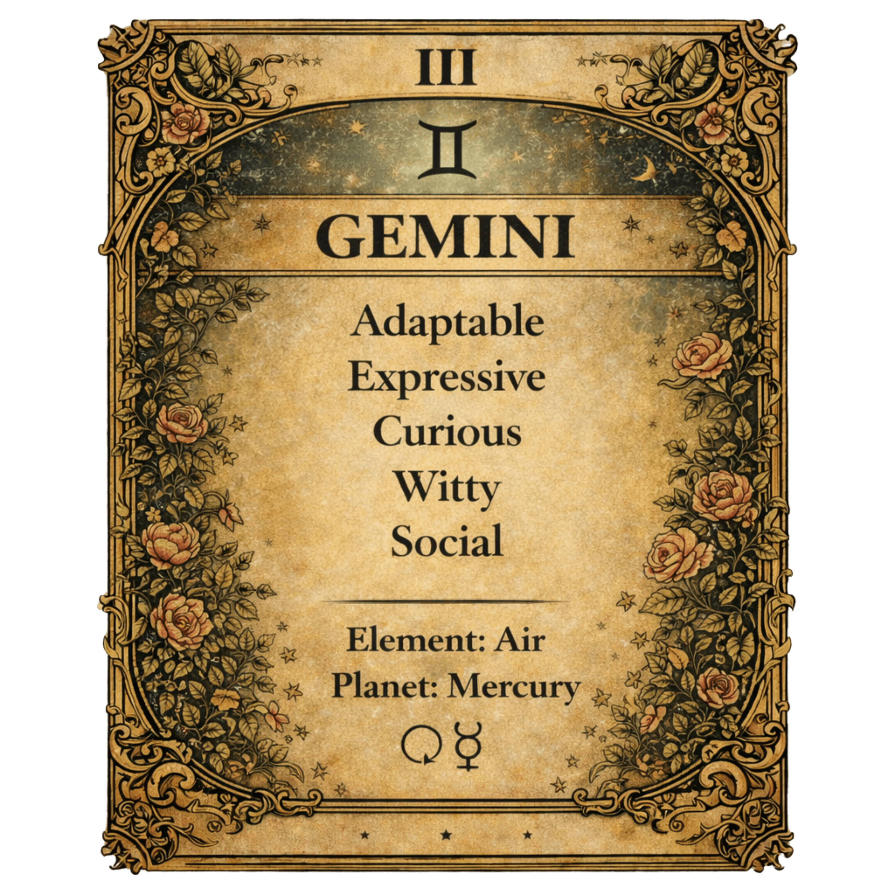 Gemini Zodiac 4cm Magnet - I Heart Crystals