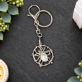 Clear Quartz Spider Keyring