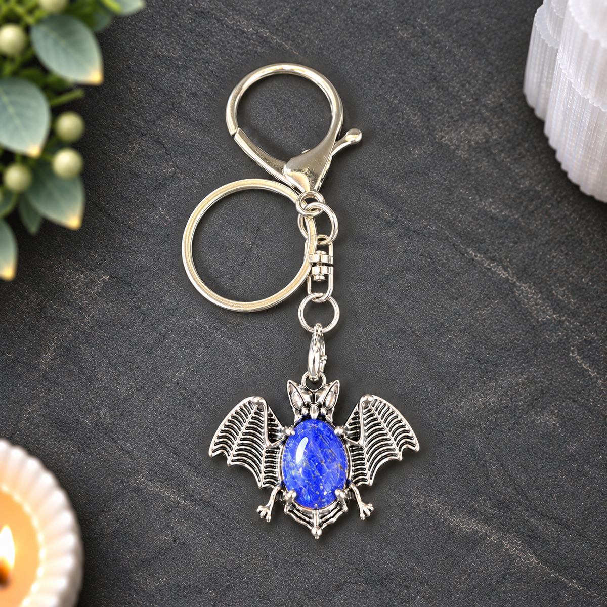Lapis Lazuli Bat Keyring