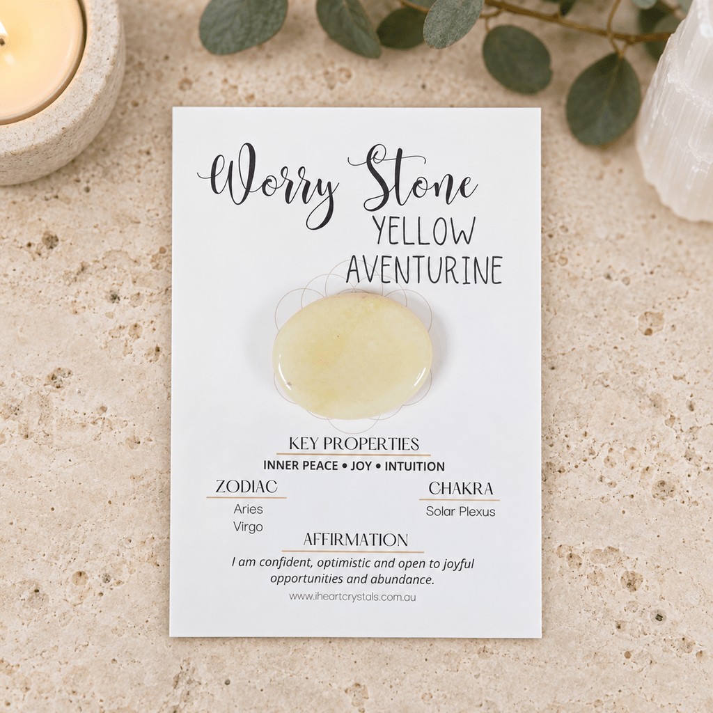 Yellow Aventurine Oval Shape Worry Stone (Thumb Stone)