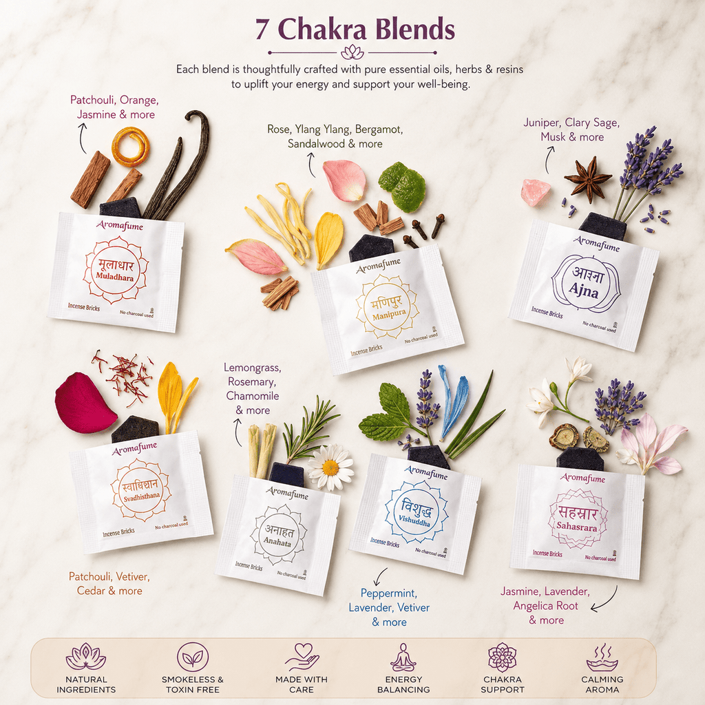 7 Chakra Incense Bricks Tree of Life Burner Gift Set