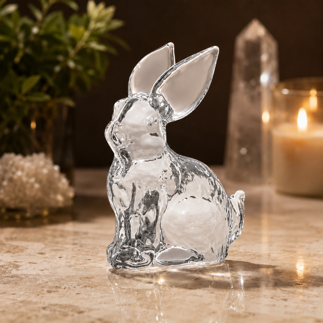 7cm Clear Glass Rabbit