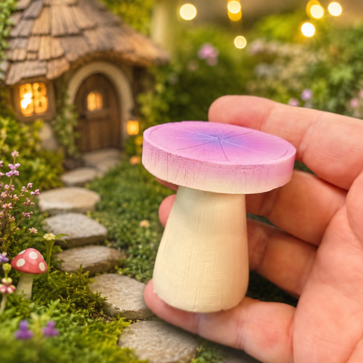 6cm Purple Fairy Garden Stool