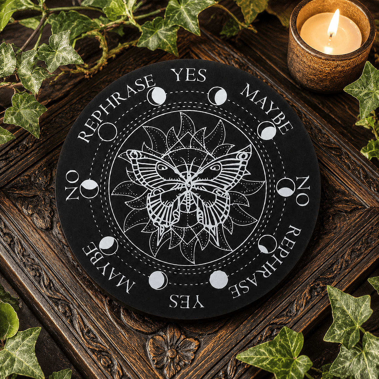 15cm Butterfly on Black Pendulum/Divination Board