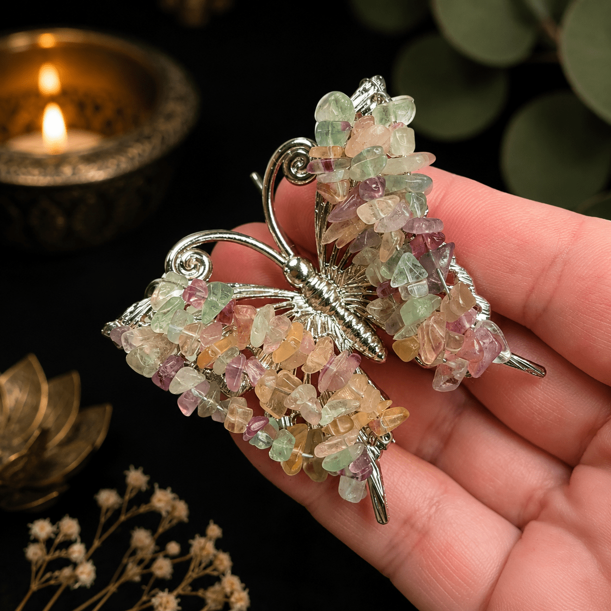 Fluorite Gemstone Butterfly