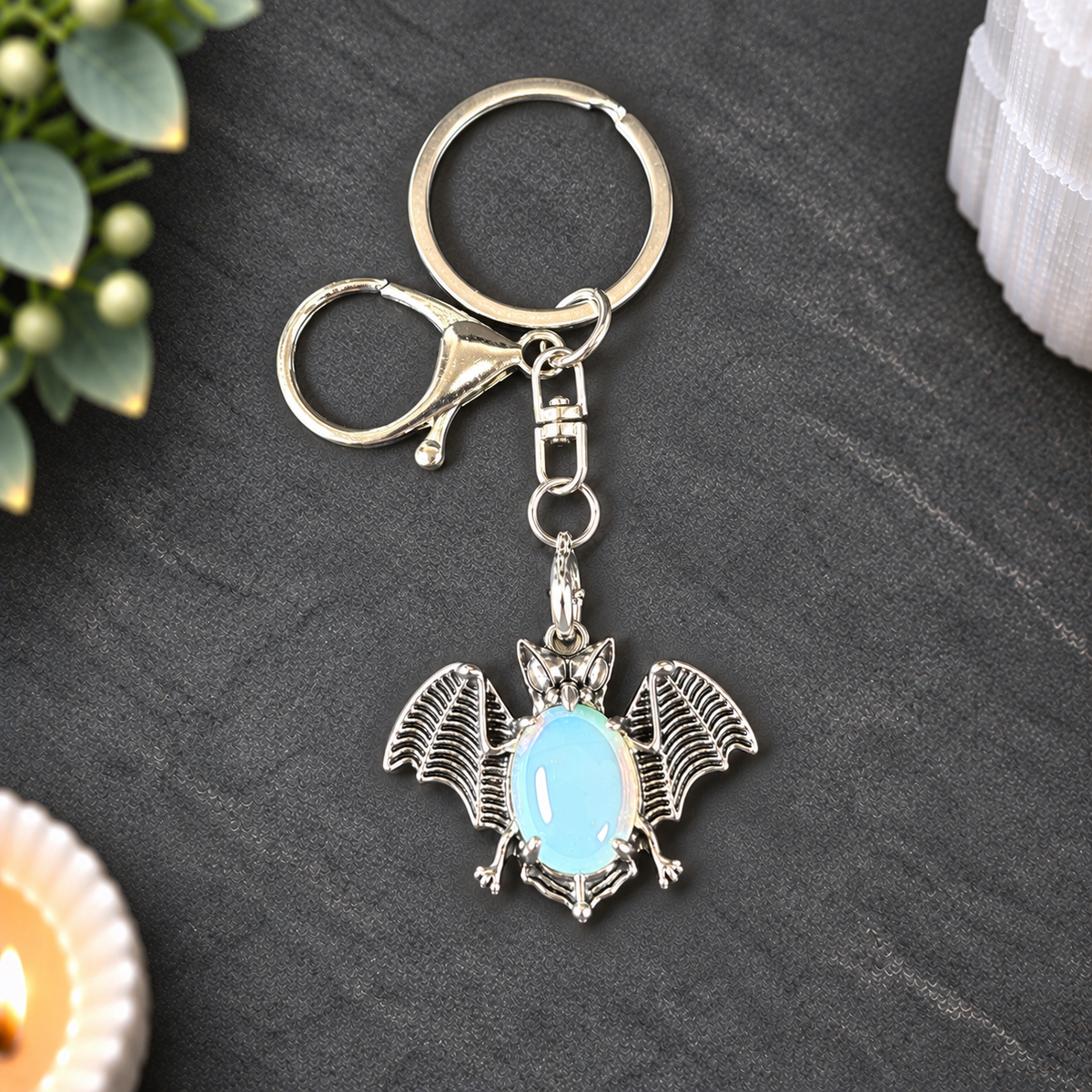 Opalite Bat Keyring