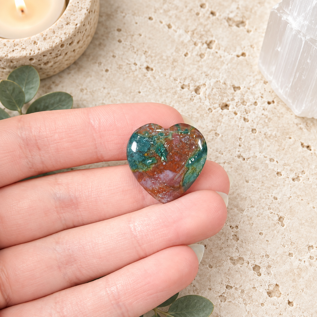 Ocean Jasper 2cm Gemstone Heart
