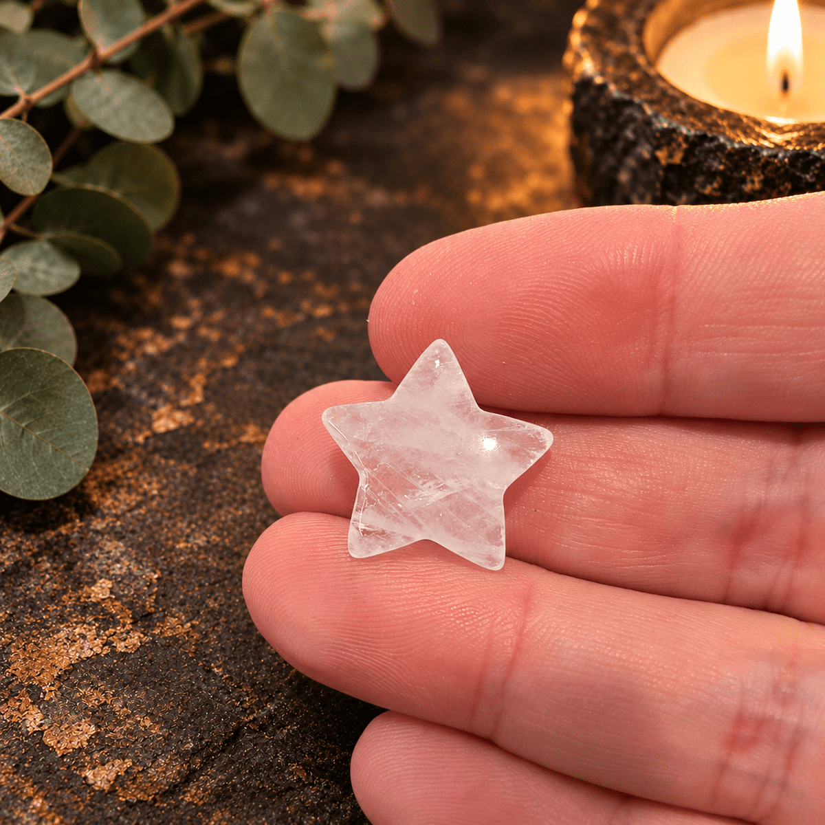 Snow Quartz 2cm Gemstone Star