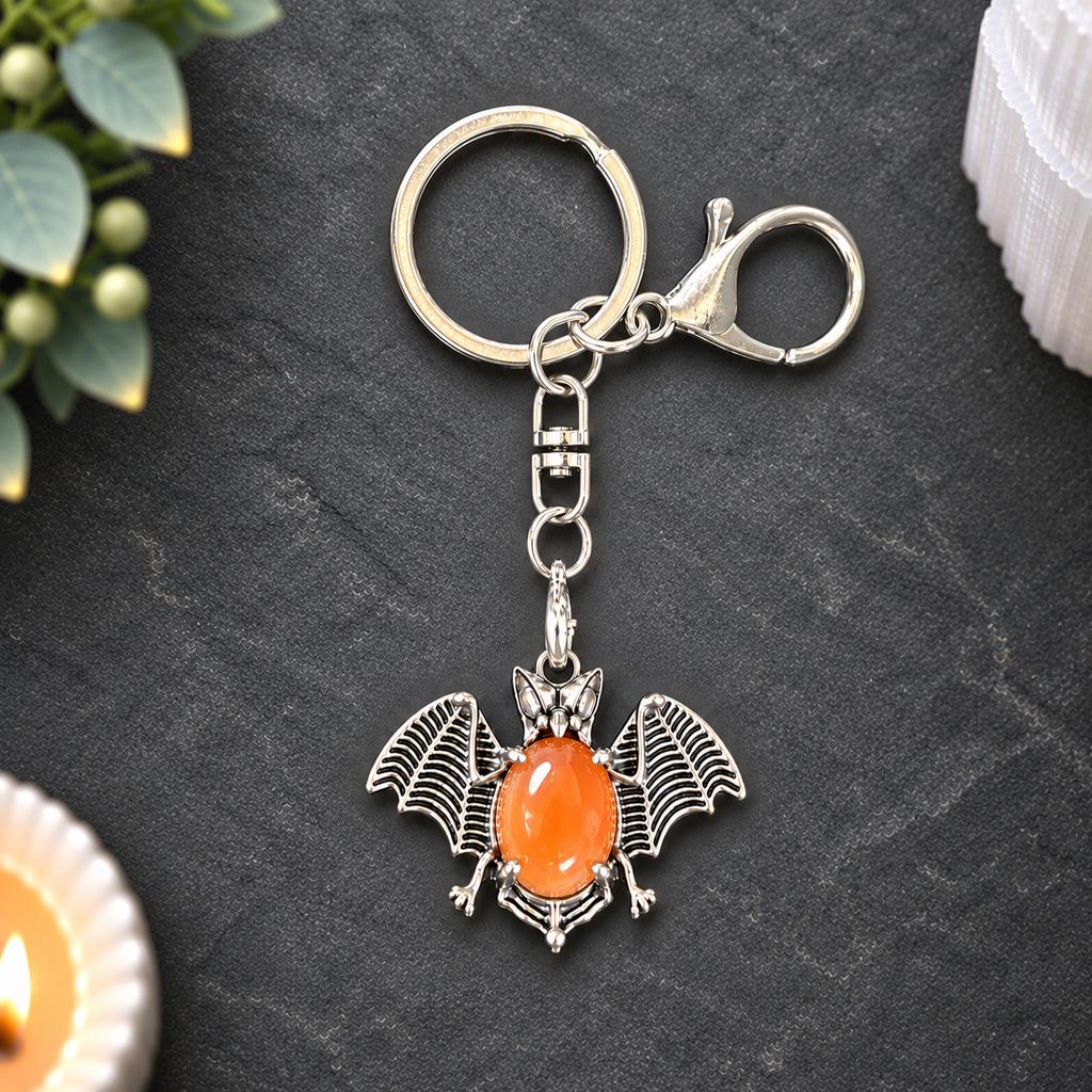 Carnelian Bat Keyring