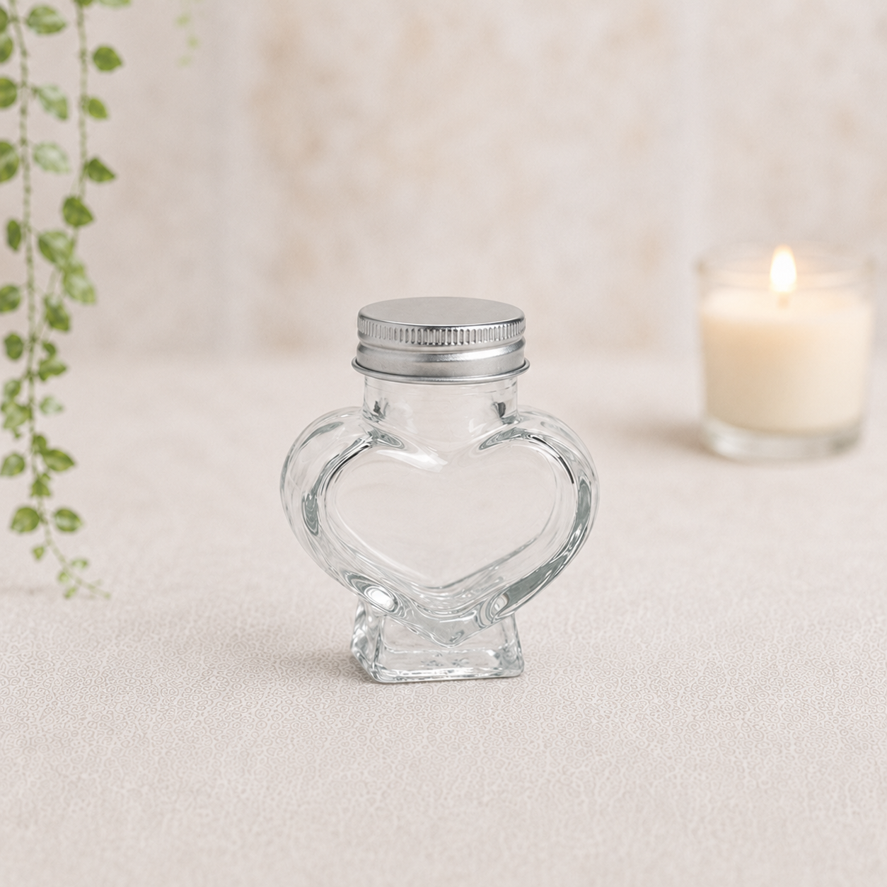 Small 60ml Heart Glass Jar