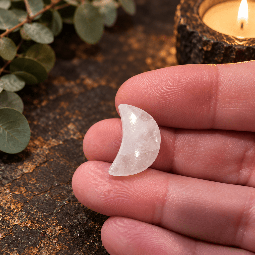 Snow Quartz 2cm Gemstone Moon