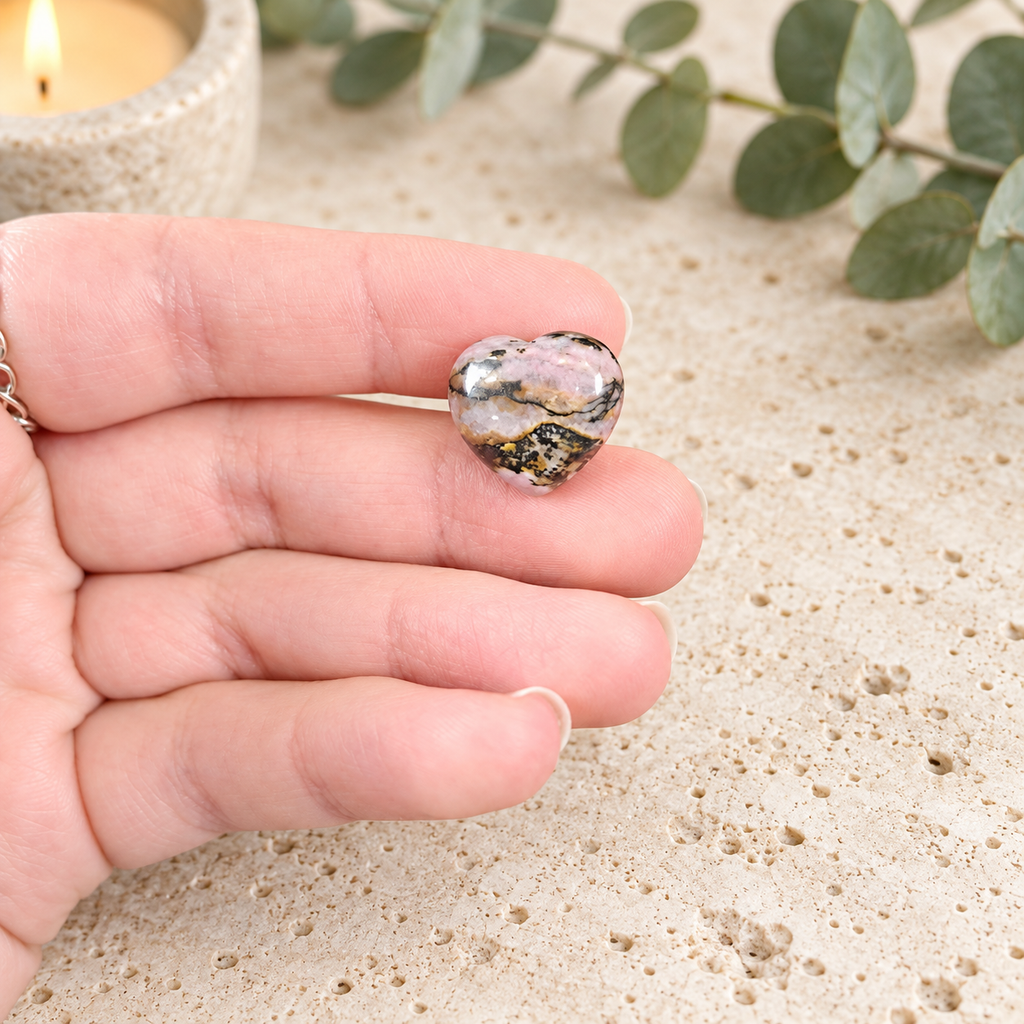 Rhodonite 1.5cm Gemstone Heart